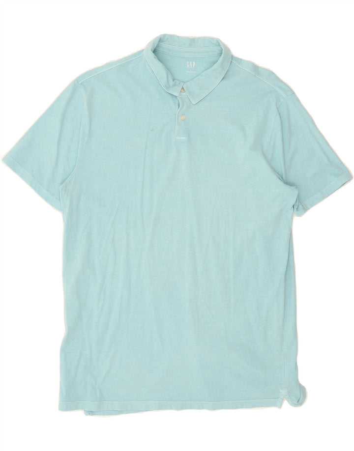 GAP Mens Polo Shirt Large Blue Cotton Vintage Gap and Second-Hand Gap from Messina Hembry 