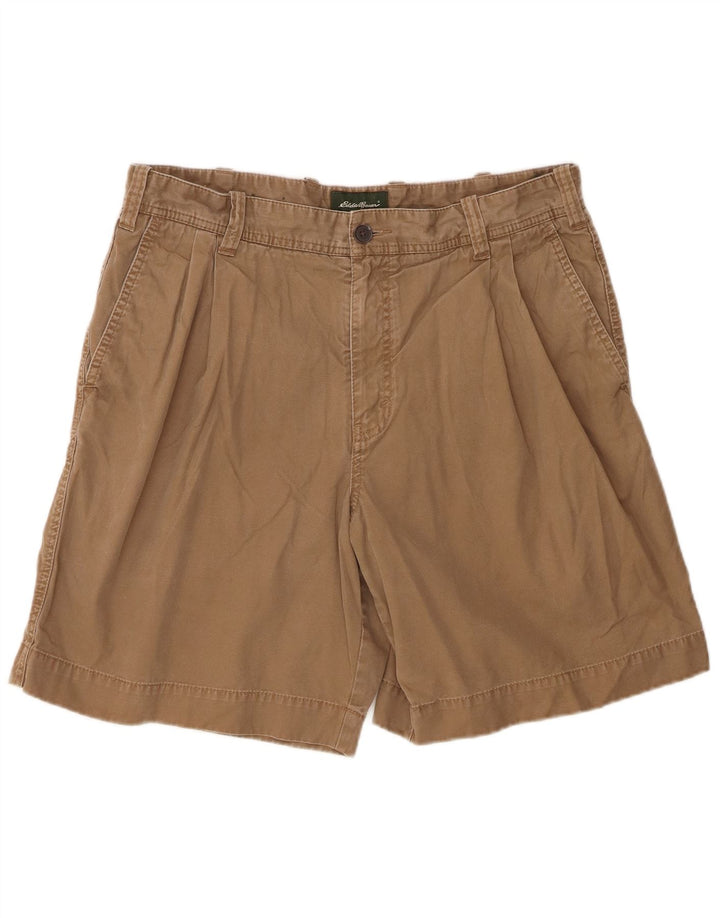Eddie Bauer Mens Pegged Chino Shorts W36 Large Brown Cotton