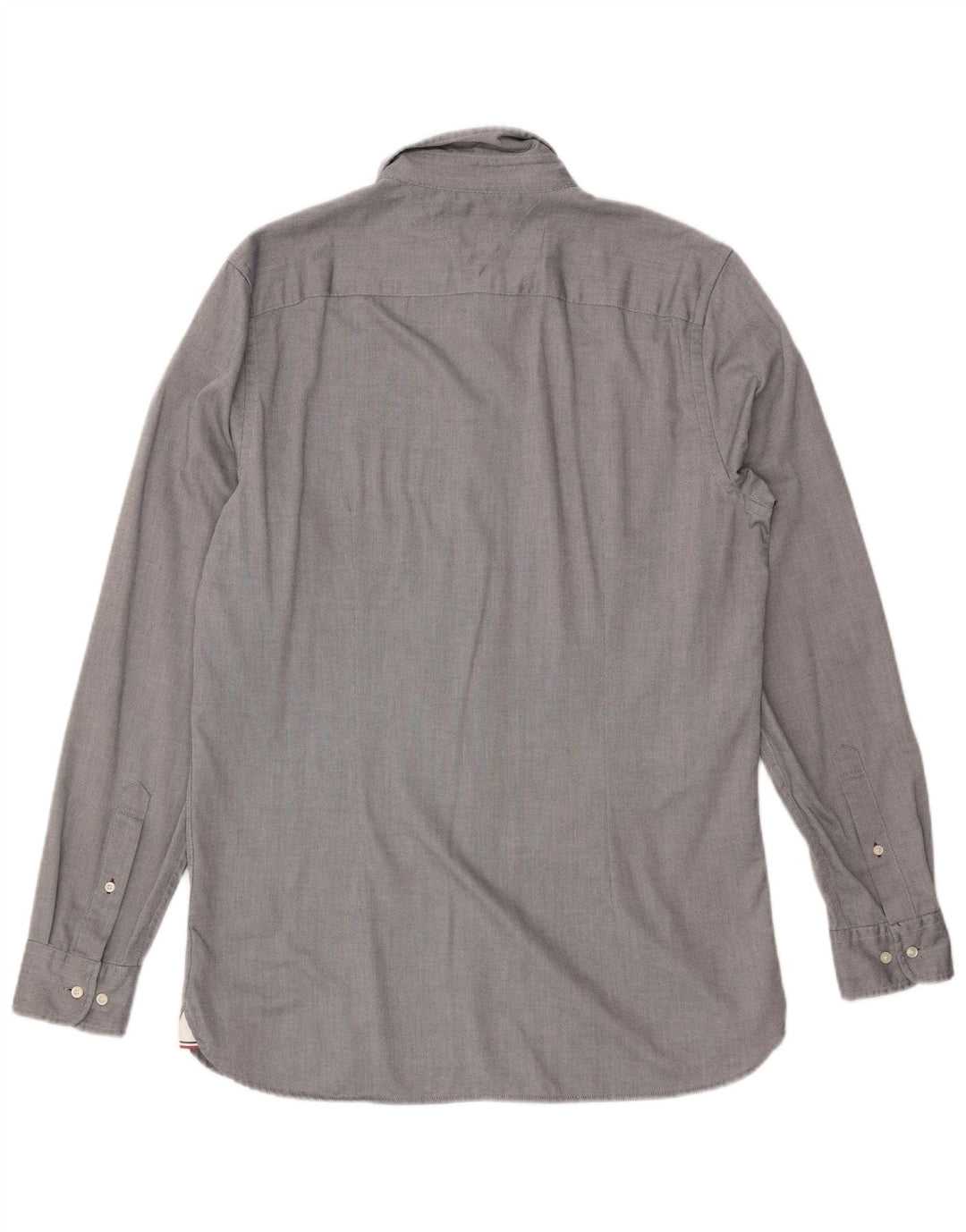 TOMMY HILFIGER Mens Slim Fit Shirt Large Grey Cotton