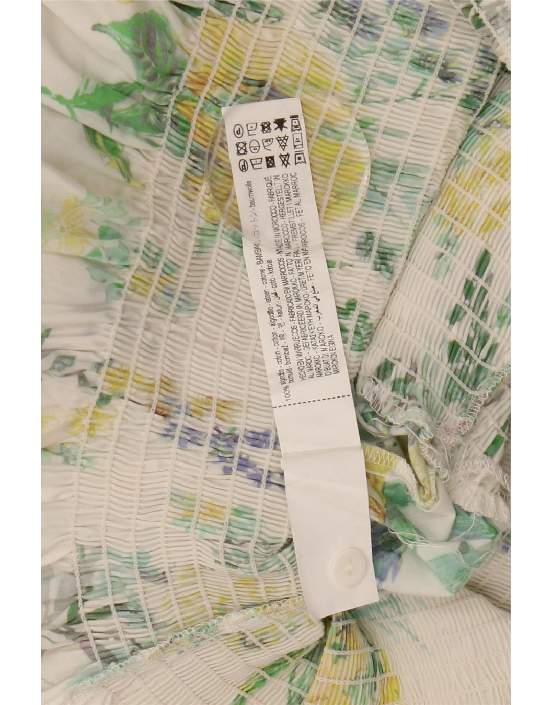 ZARA Womens 3/4 Sleeve Pullover Shirt Dress UK 10 Small White Floral