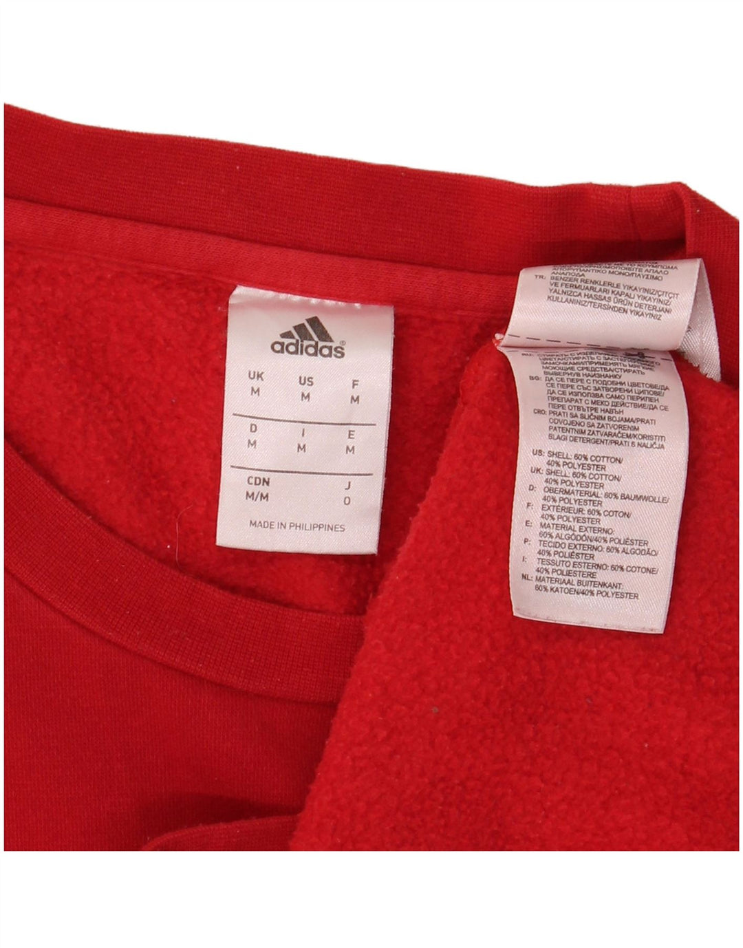ADIDAS Mens Sweatshirt Jumper Medium Red Cotton
