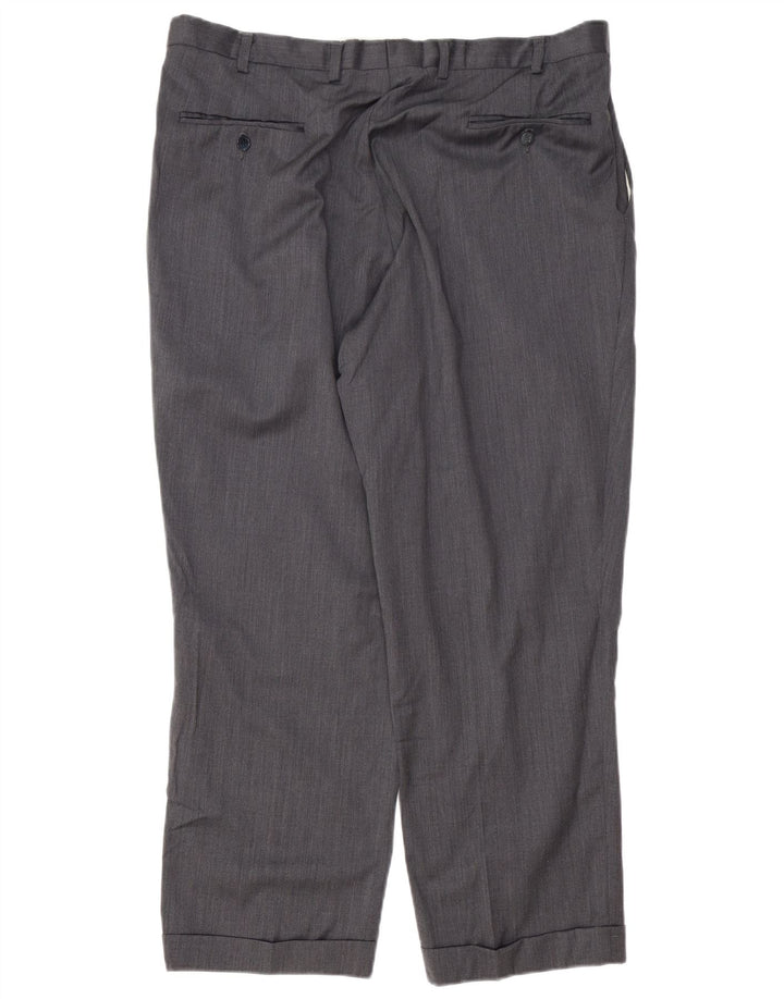 IZOD Mens Pegged Suit Trousers W38 L29 Grey Wool