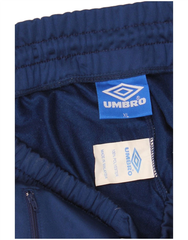 UMBRO Mens Graphic Tracksuit Trousers XL Navy Blue Colourblock Polyester