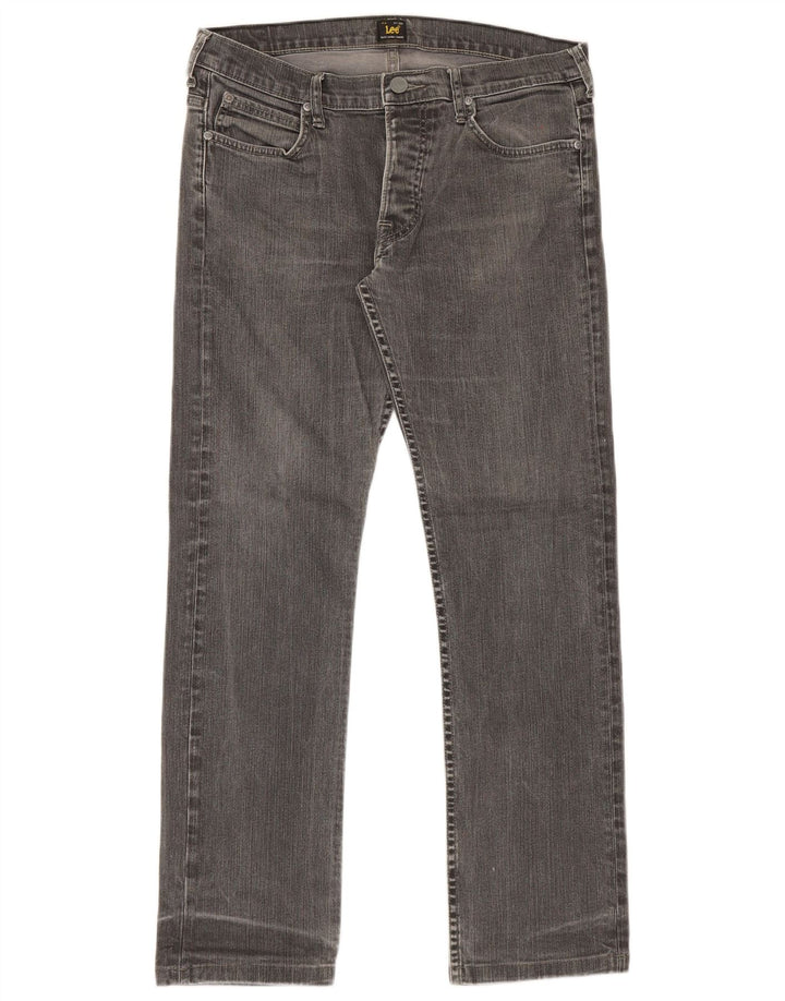 Lee Mens Powell Straight Jeans W34 L30 Grey Cotton