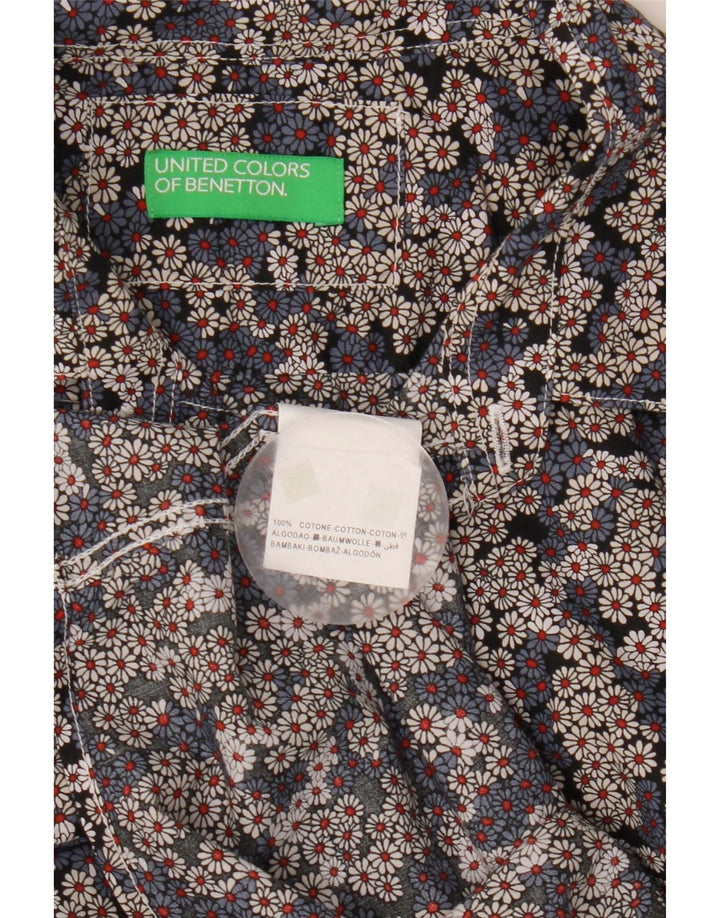 BENETTON Mens Short Sleeve Shirt Medium Multicoloured Floral Cotton