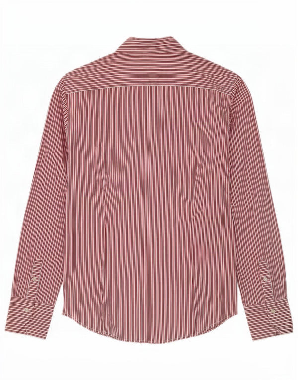 Benetton Womens Shirt UK 14 Large Red Pinstripe