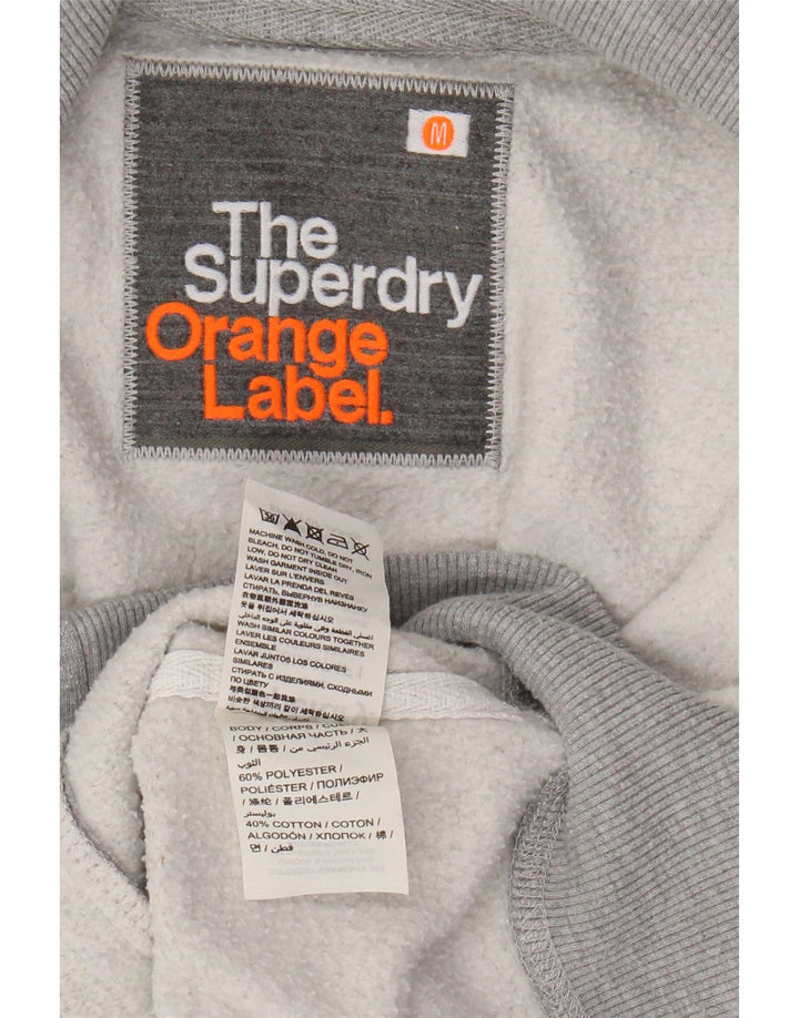 SUPERDRY Mens Tracksuit Top Jacket Medium Grey Polyester