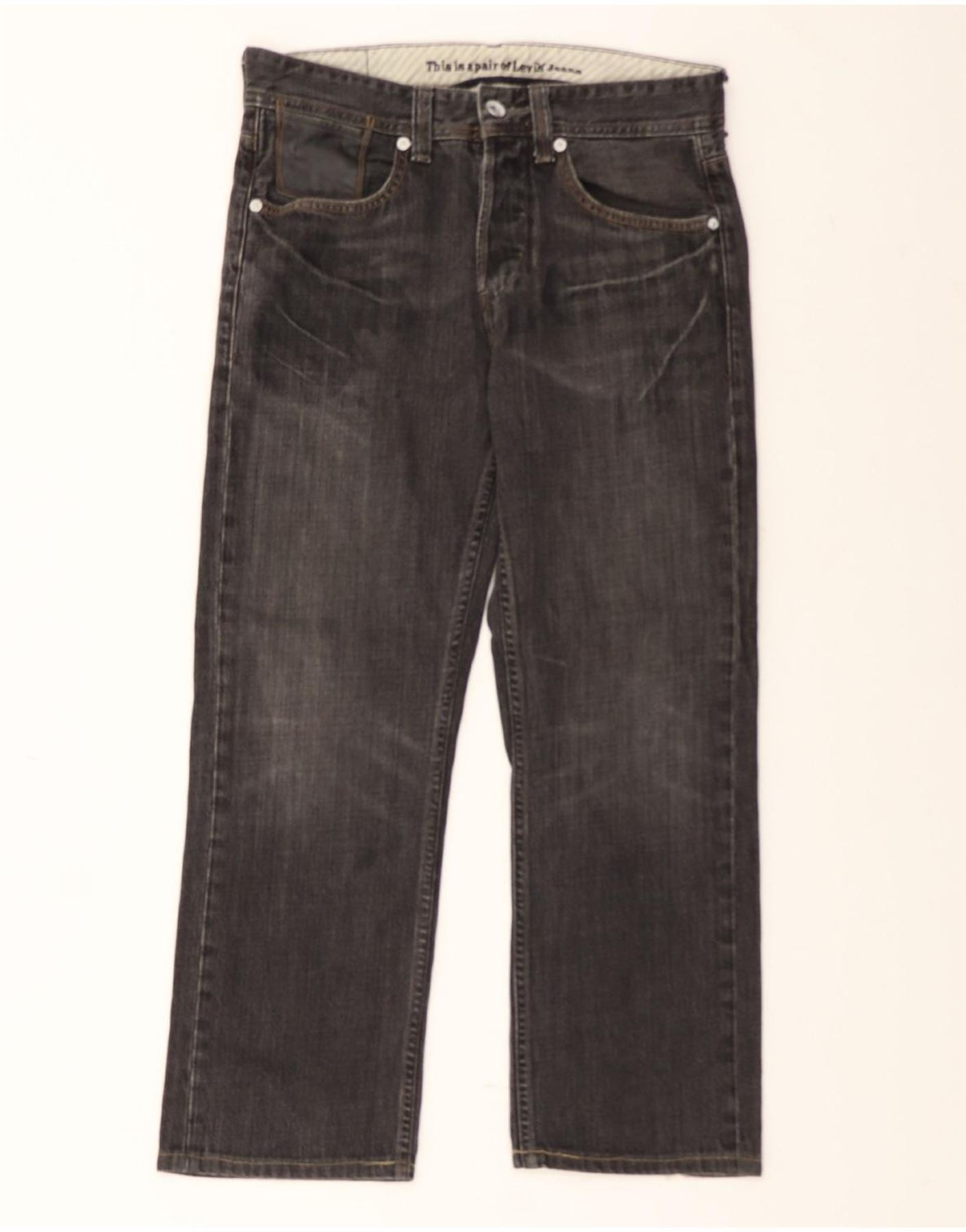 LEVI'S Mens Straight Jeans W32 L32 Black Cotton Vintage Levi's and Second-Hand Levi's from Messina Hembry 