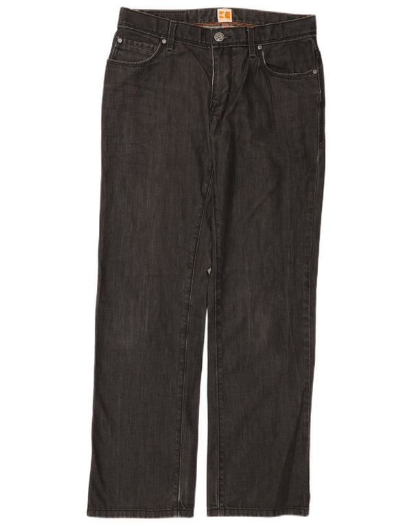 HUGO BOSS Womens Straight Jeans W33 L32 Grey Cotton