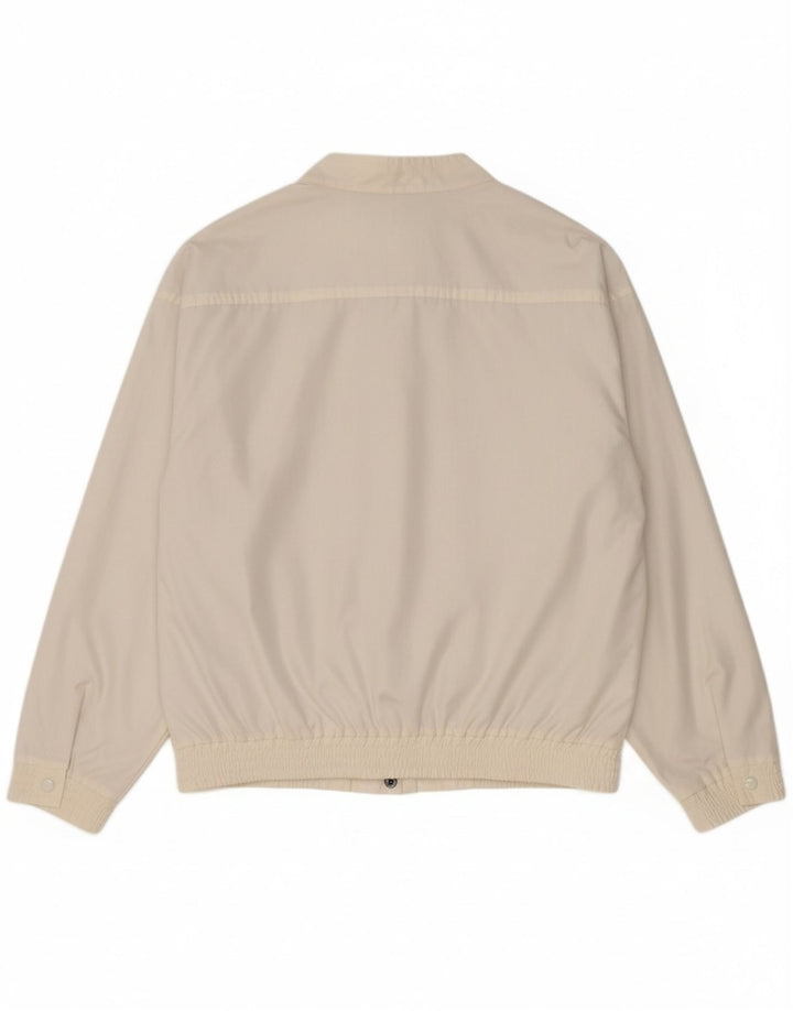 VINTAGE Mens Bomber Jacket IT 50 Large White