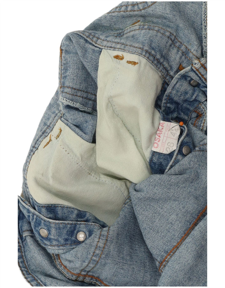VINTAGE Womens Osaka Dungarees Denim Shorts IT 42 Medium W28  Blue