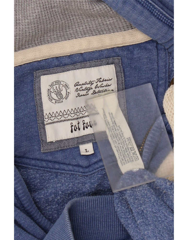 Fat Face Mens Zip Hoodie Sweater Large Blue Cotton