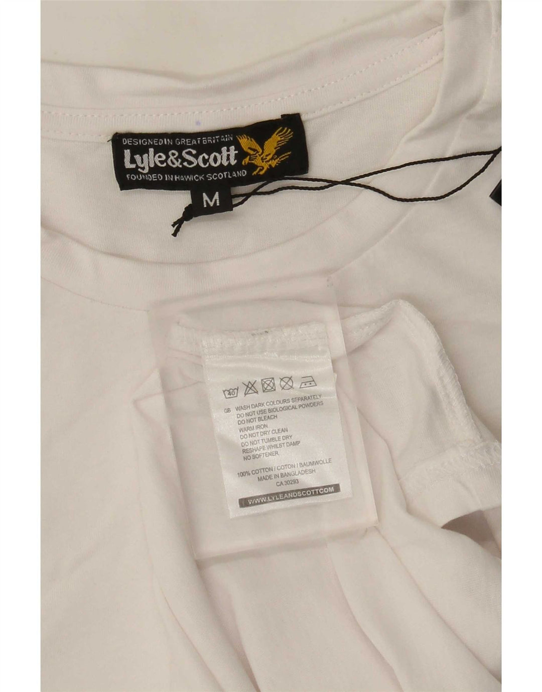 Lyle & Scott Mens T-Shirt Top Medium White Cotton