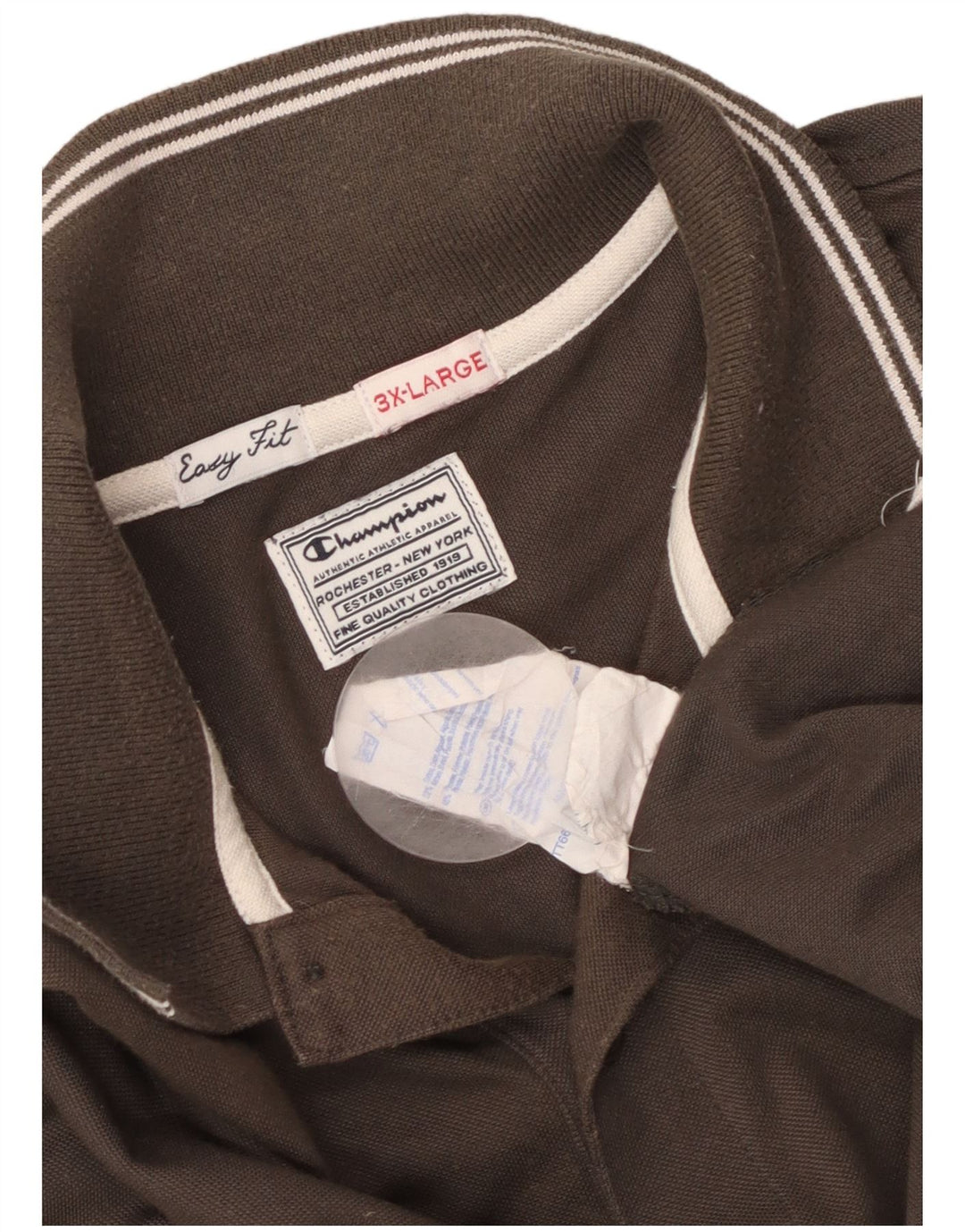 CHAMPION Mens Easy Fit Polo Shirt 3XL Brown Cotton