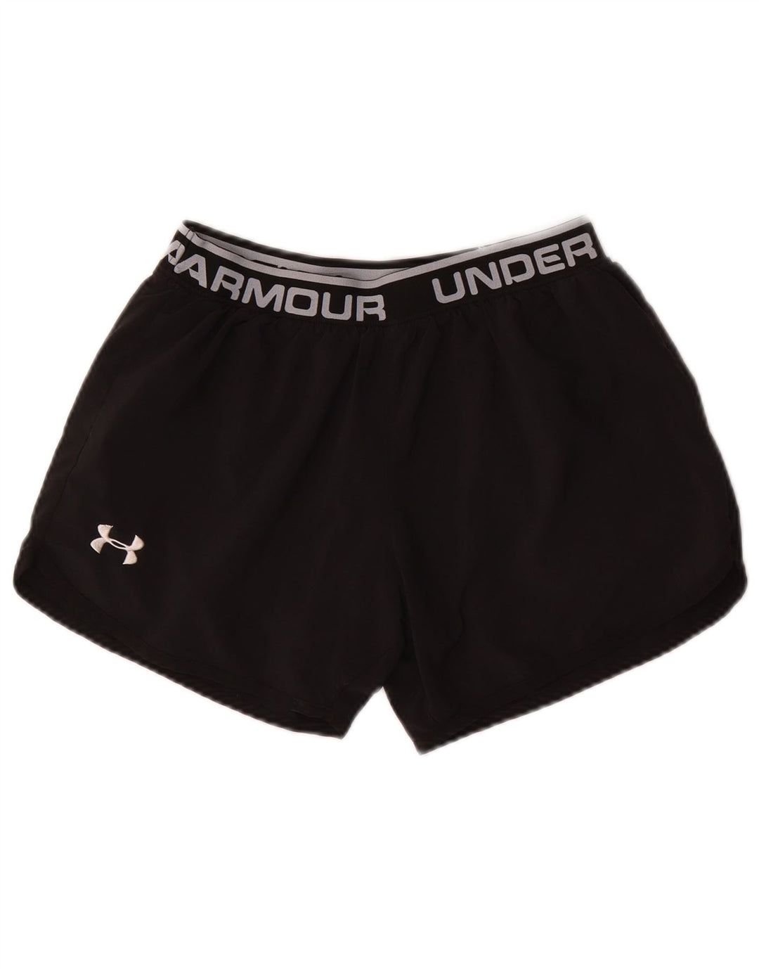 UNDER ARMOUR Girls Fitted Graphic Sport Shorts 13-14 Years XL Black