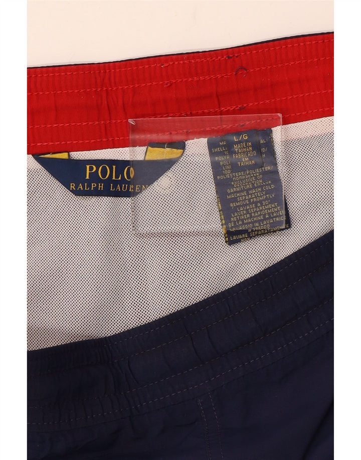POLO RALPH LAUREN Mens Swimming Shorts Large  Navy Blue Nylon