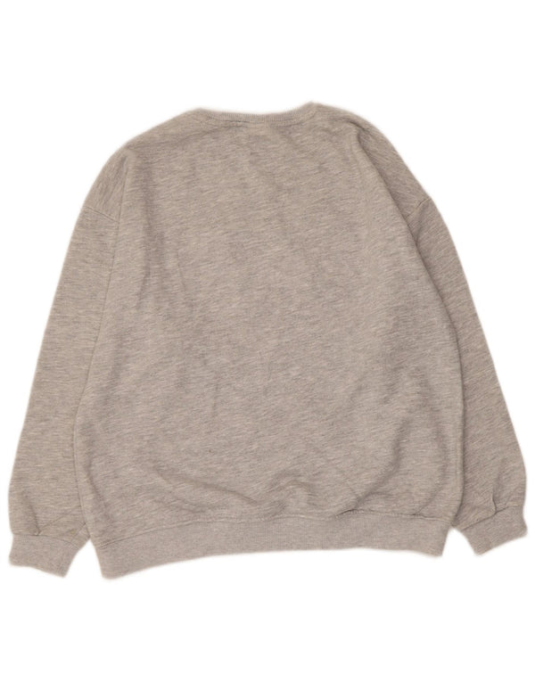 Zara Girls Graphic Sweatshirt Jumper 13-14 Years Grey Flecked Cotton