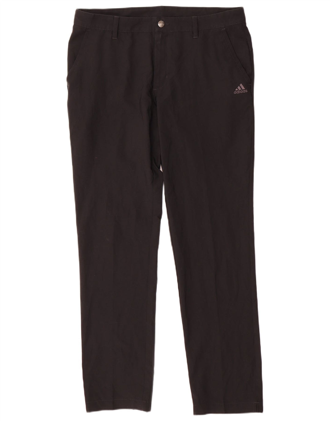 Adidas Mens Slim Chino Trousers W34 L32 Black Polyester