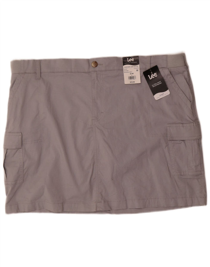 LEE Womens Mid Rise Regular Fit Skort US 22 3XL Grey Cotton