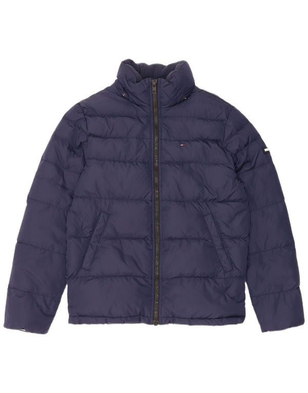 Tommy Hilfiger Mens Padded Jacket UK 38 Medium Navy Blue Nylon