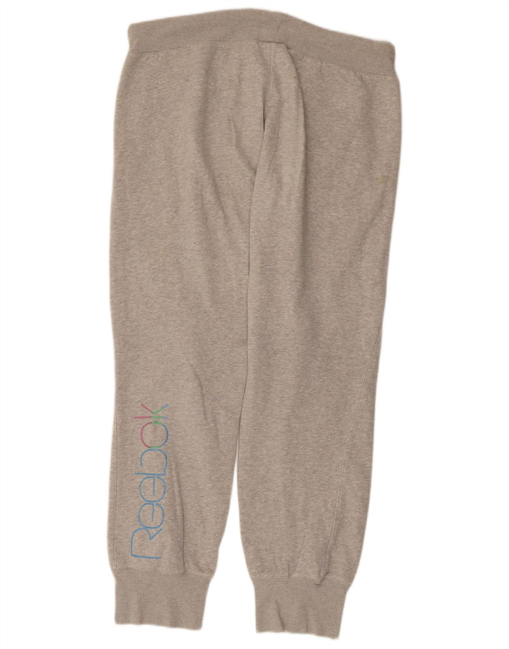 REEBOK Mens Tracksuit Trousers Joggers Large  Grey Cotton