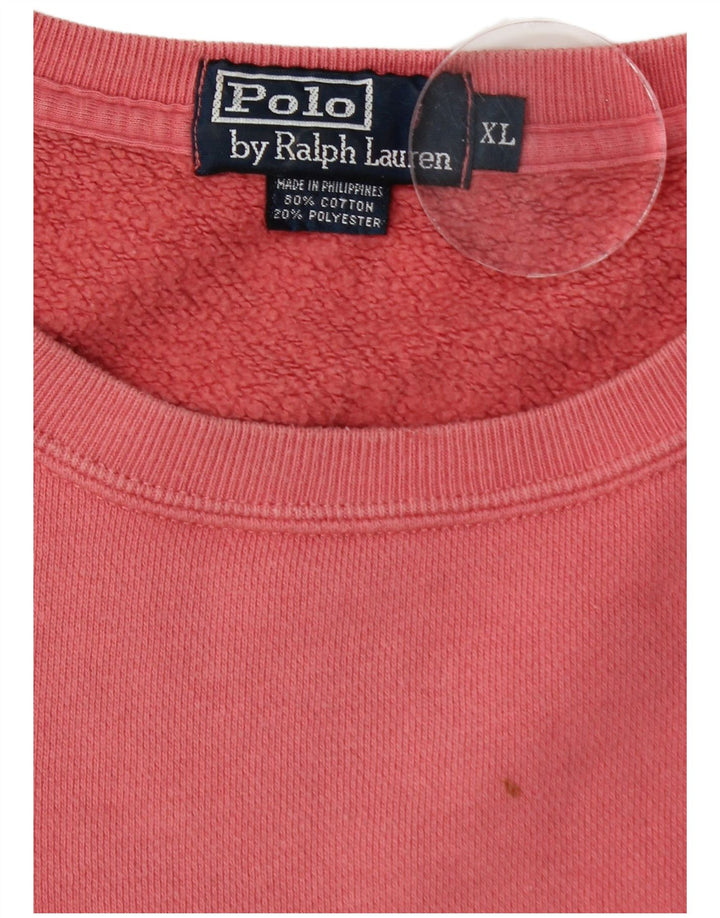 POLO RALPH LAUREN Mens Sweatshirt Jumper XL Pink Cotton