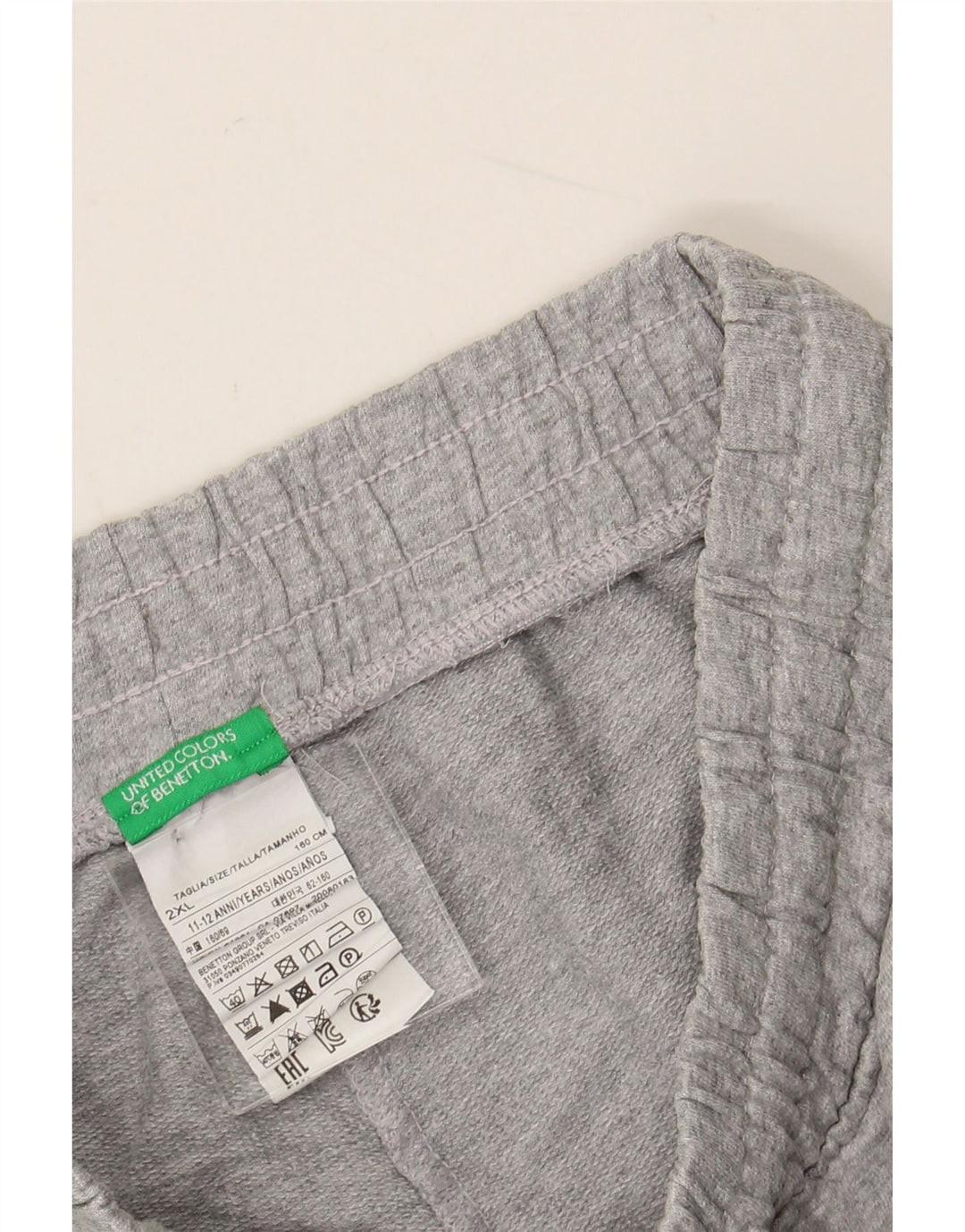 BENETTON Boys Sport Shorts 11-12 Years 2XL Grey Colourblock Cotton