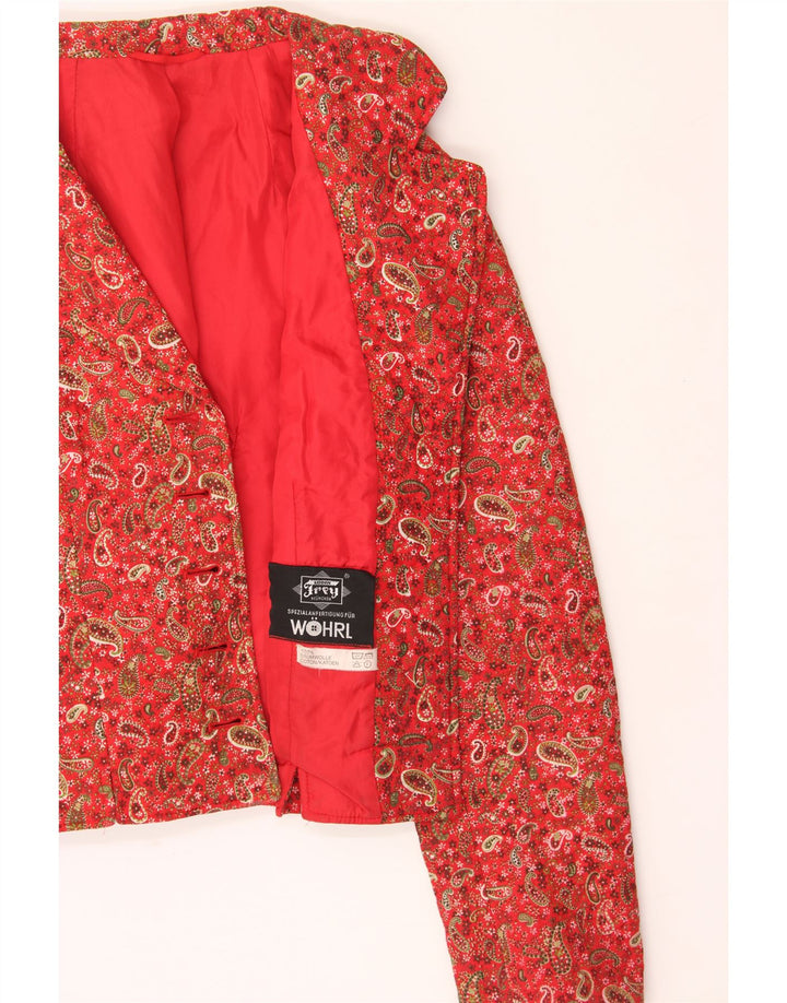 LODENFREY Womens 5 Button Blazer Jacket UK 14 Medium Red Paisley Cotton Vintage Lodenfrey and Second-Hand Lodenfrey from Messina Hembry 