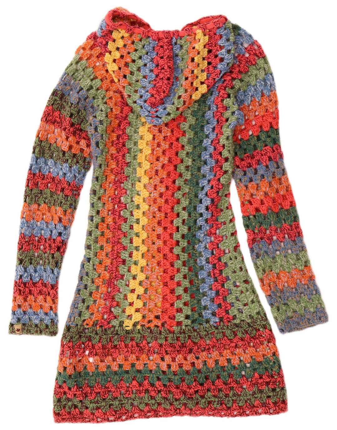 KHUJO Womens Oversized Longline Cardigan Sweater UK 10 Small Multicoloured