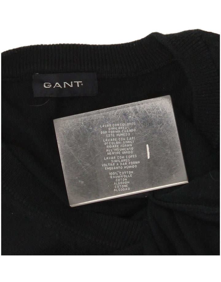 GANT Mens V-Neck Jumper Sweater Medium Navy Blue Cotton