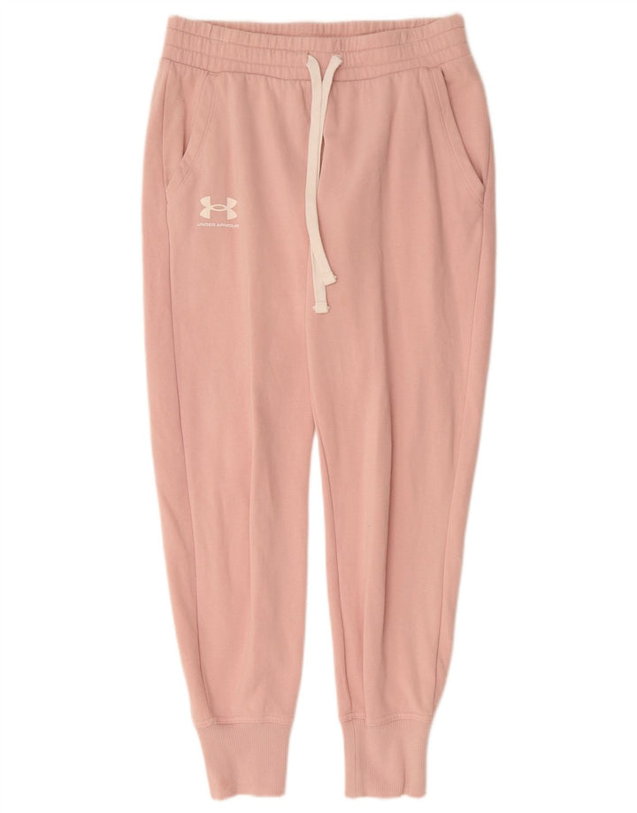 UNDER ARMOUR Womens Tracksuit Trousers Joggers UK 8 Small  Pink Cotton
