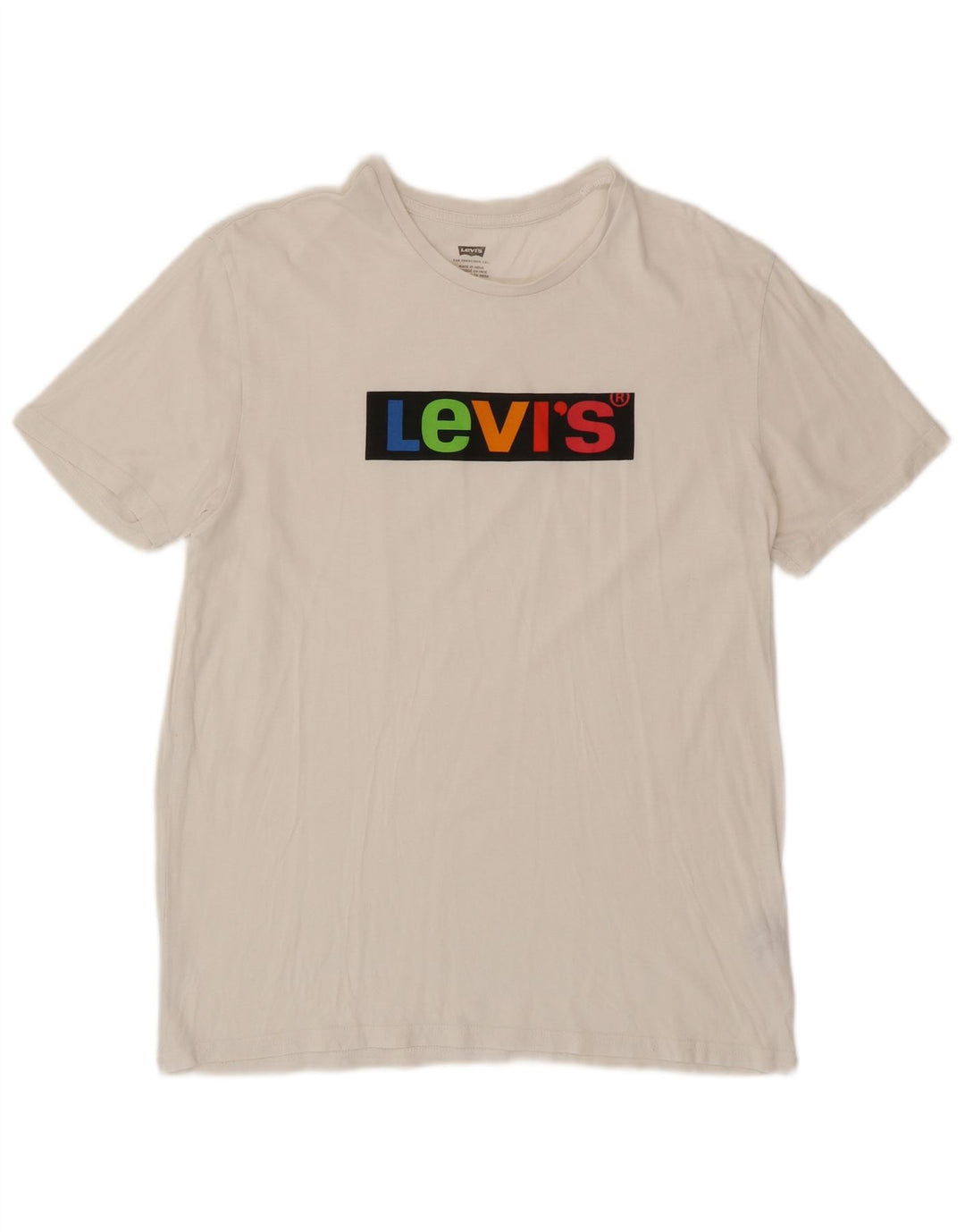LEVI'S Mens Graphic T-Shirt Top Medium White Cotton