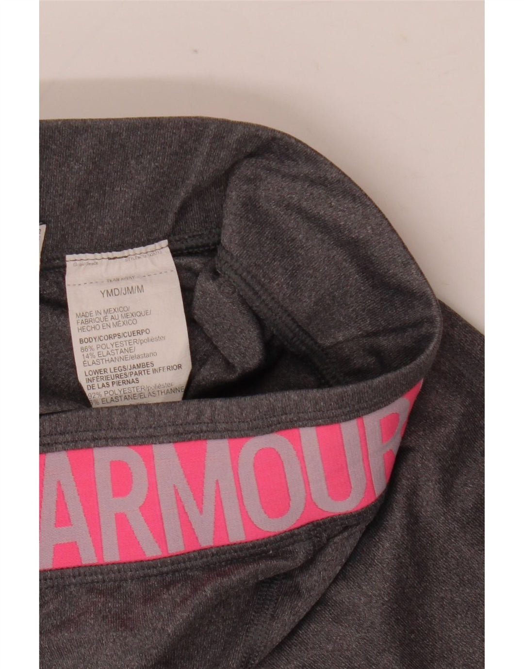 Under Armour Girls Graphic Leggings 9-10 Years Medium Grey Colourblock