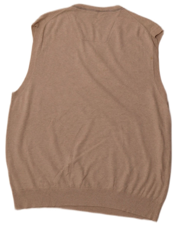 NAUTICA Mens Vest Tank Top 2XL Beige Cotton