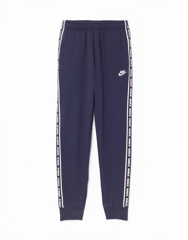 Nike Mens Graphic Tracksuit Trousers Joggers Small Navy Blue Cotton
