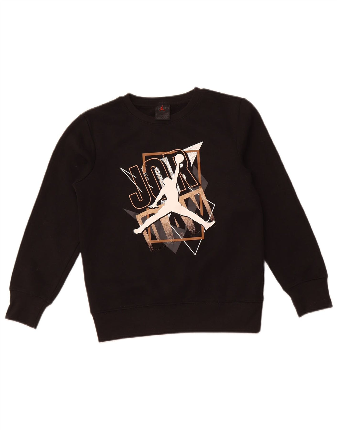 JORDAN Boys Graphic Sweatshirt Jumper 8-9 Years Small  Black Cotton