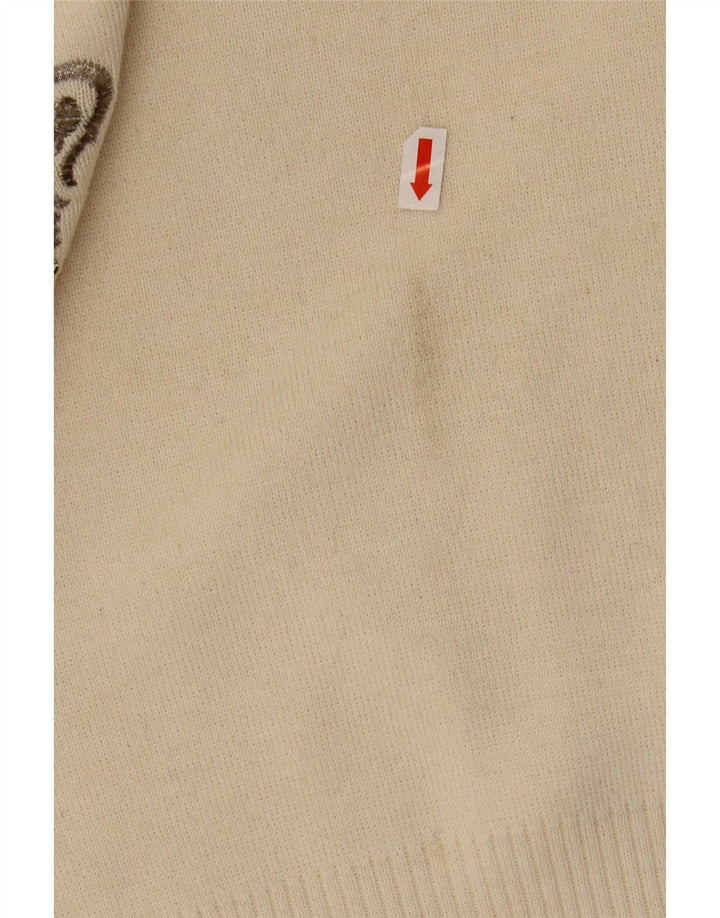 BOGNER Womens Turtle Neck Jumper Sweater UK 16 Large Beige Paisley Wool