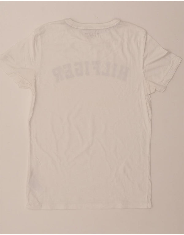 TOMMY HILFIGER Womens Graphic T-Shirt Top UK 14 Medium White Cotton