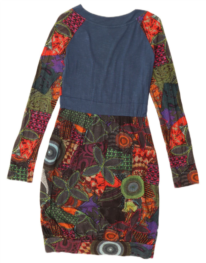 Desigual Womens Graphic Bubble Dress UK 12 Medium Multicoloured Geometric