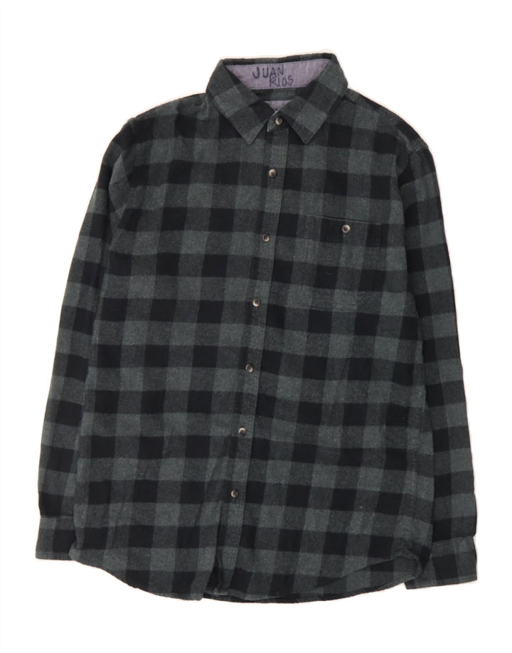 LEE Mens Regular Fit Flannel Shirt Medium Navy Blue Gingham Cotton Vintage Lee and Second-Hand Lee from Messina Hembry 