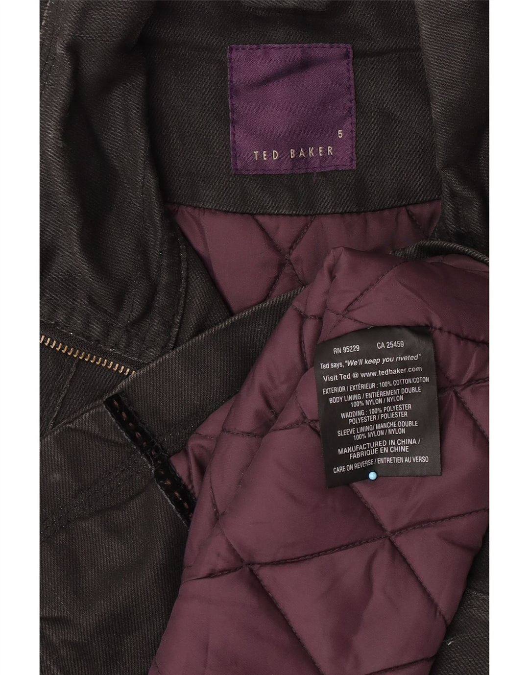 Ted Baker Mens Utility Jacket Size 5 XL Black Cotton