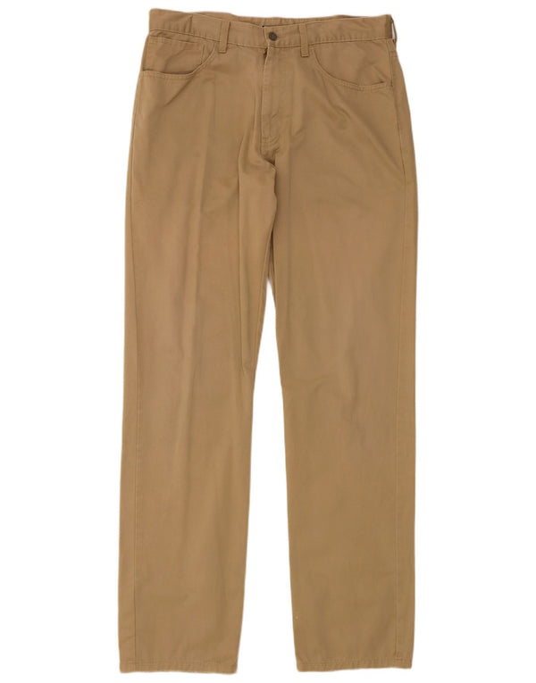 Dockers Mens Straight Casual Trousers W34 L36 Beige Cotton