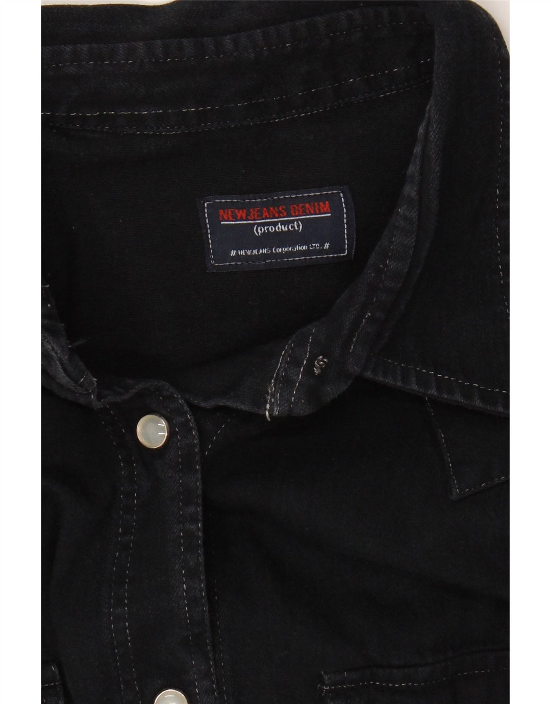 NEW JEANS Womens Denim Shirt UK 10 Small Black Vintage New Jeans and Second-Hand New Jeans from Messina Hembry 