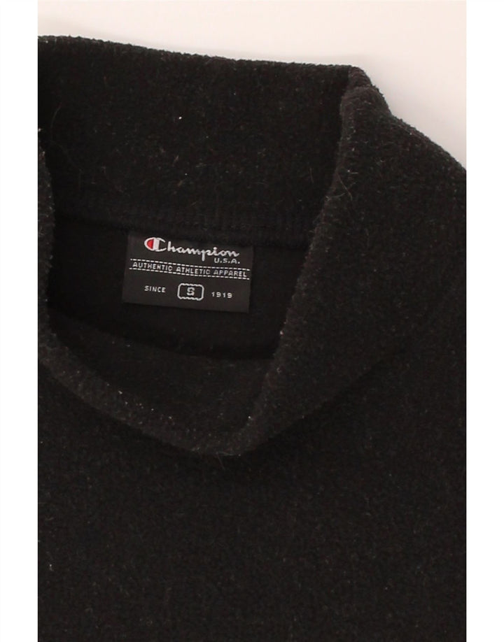 CHAMPION Womens Oversized Fleece Jumper UK 10 Small Black Polyester Vintage Champion and Second-Hand Champion from Messina Hembry 