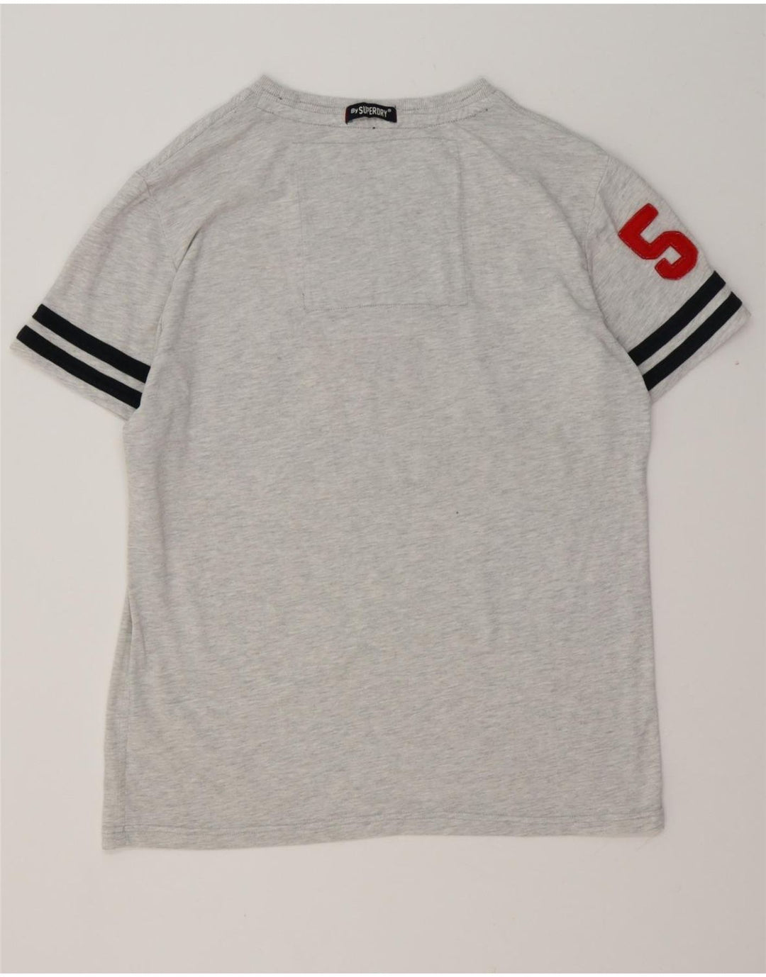 SUPERDRY Mens Graphic T-Shirt Top 2XL Grey Flecked Cotton