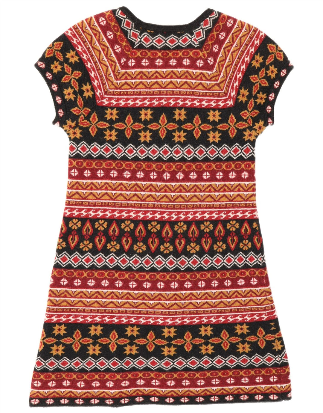Zara Womens Jumper Dress UK 12 Medium Multicoloured Geometric Wool