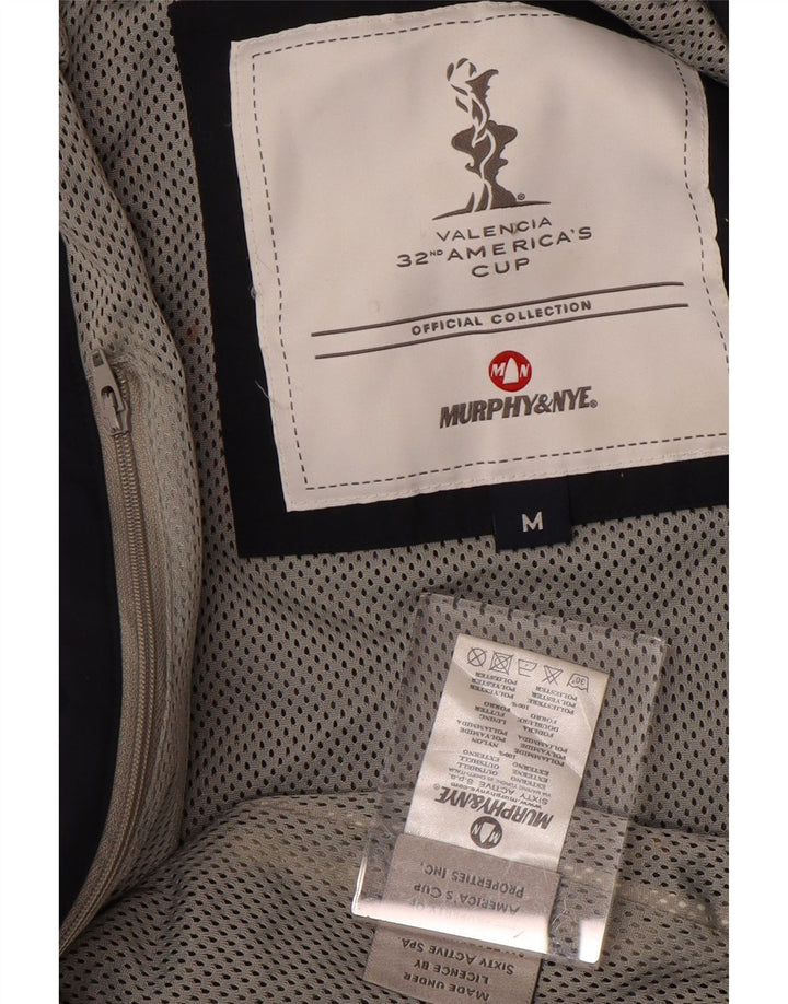 MURPHY & NYE Mens Loose Fit Rain Jacket UK 38 Medium Navy Blue Nylon