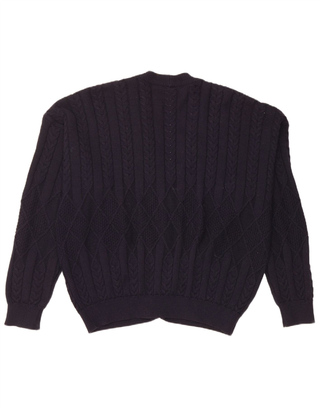 Navigare Mens Cardigan Sweater Large Navy Blue Wool