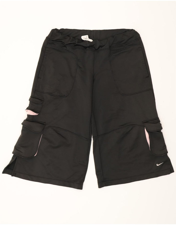 NIKE Womens Bermuda Sport Shorts US 4/6 Small Black Polyester