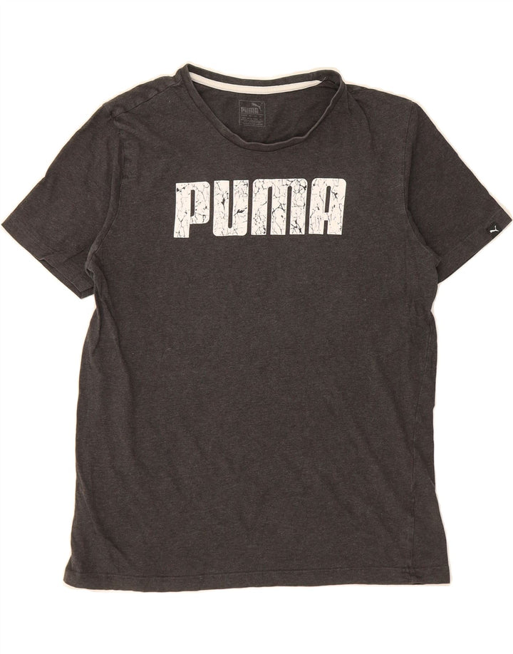 PUMA Mens Graphic T-Shirt Top Medium Grey Cotton Vintage Puma and Second-Hand Puma from Messina Hembry 